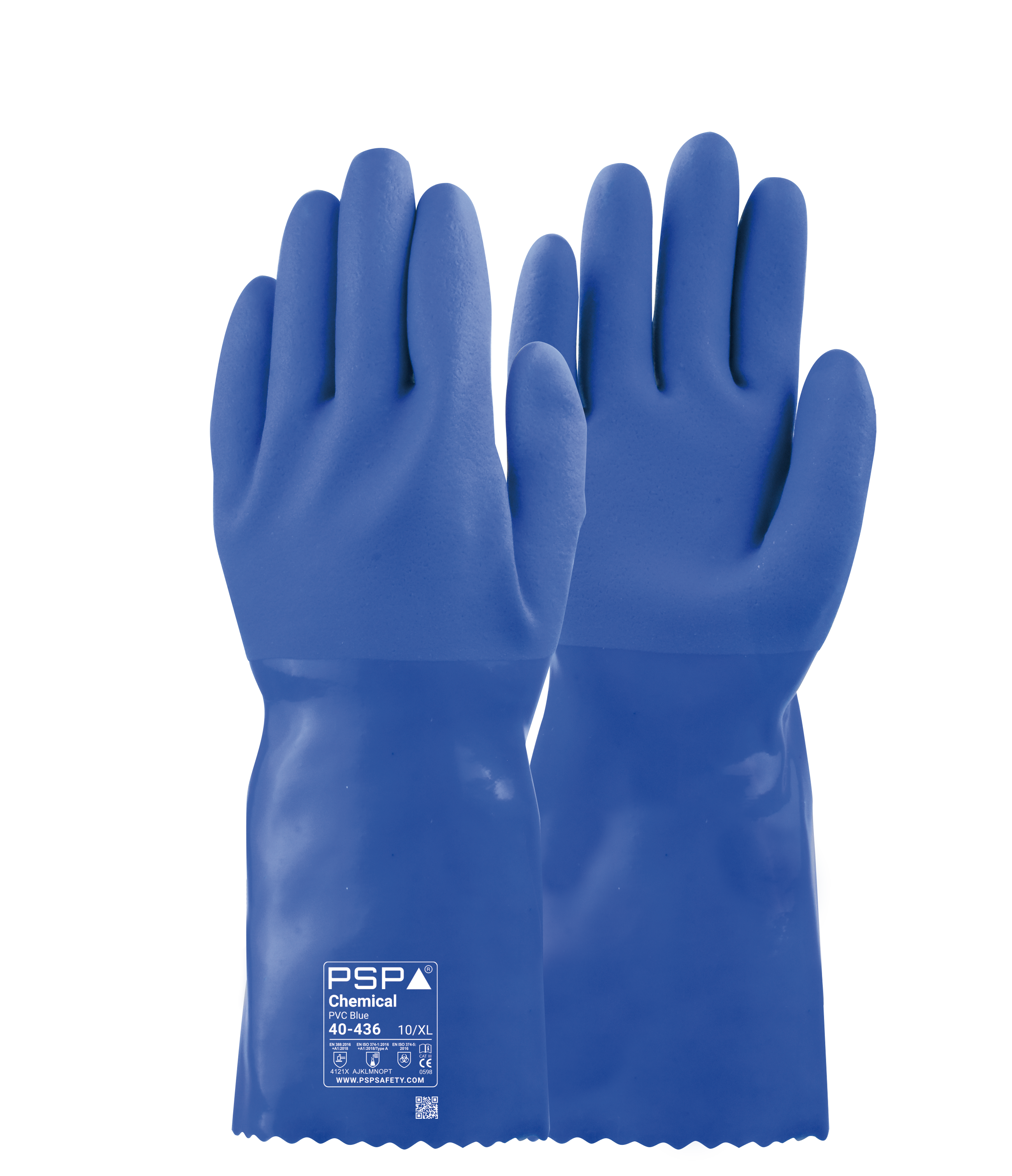 40-436 Chemical PVC Blue Werkhandschoen - Image 3