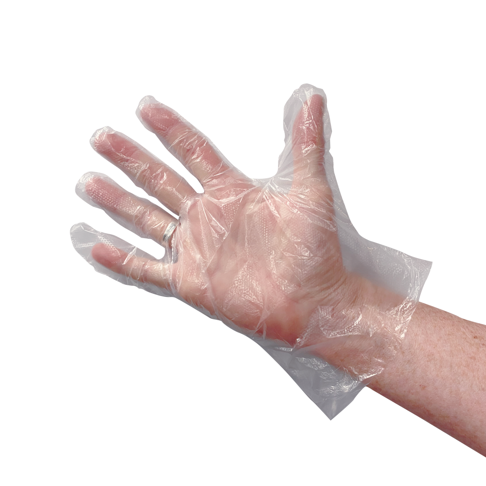 75-400 Disposable handschoen PE geruwd 30mu