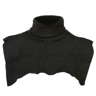 Col met rug- en borstflap acryl zwart