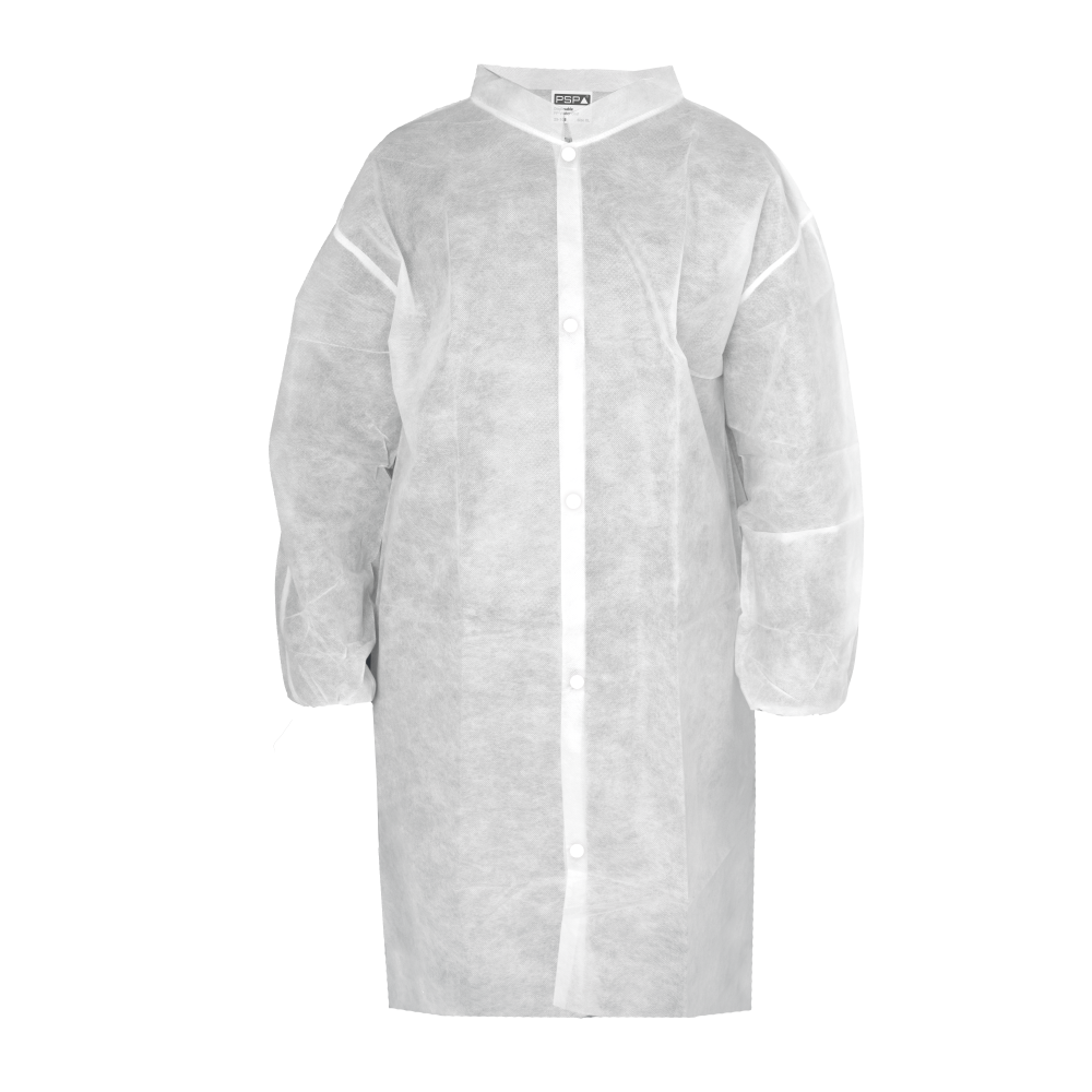 25-101 Einweg-Besucherjacke PP Druckknopf Weiß - Bild 2