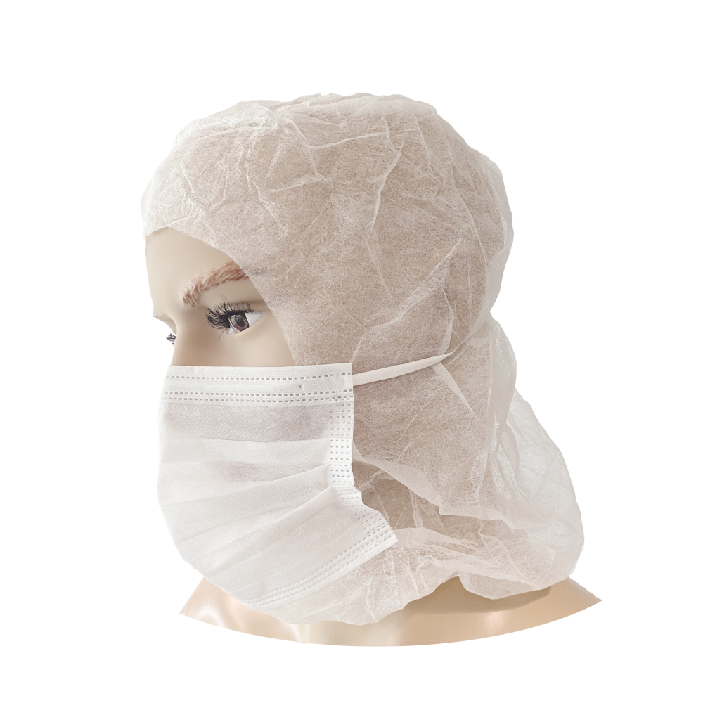 55-601 Disposable Astro Cap met mondmasker PP wit