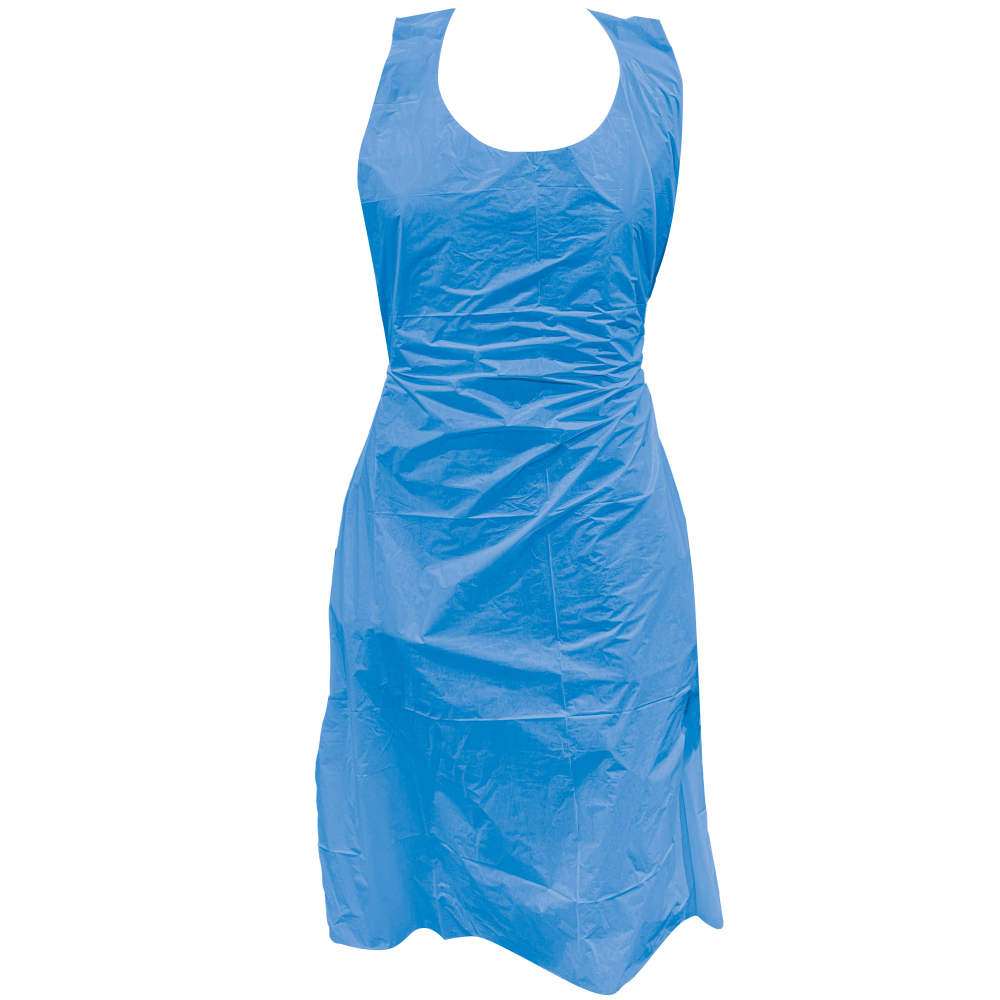 60-215 Disposable Schort PE 20mu, blauw